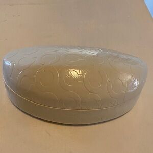 Coach Embossed Signature Hard Sunglasses Case in Beige